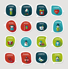hospital bubble speech banner design flat background set, eps10