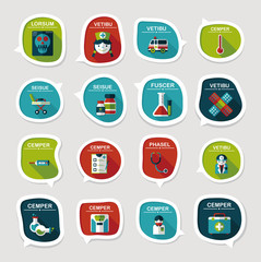 hospital bubble speech banner design flat background set, eps10
