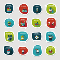 Christmas bubble speech banner design flat background set, eps10
