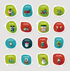 Christmas bubble speech banner design flat background set, eps10