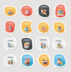 Christmas bubble speech banner design flat background set, eps10
