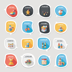 Christmas bubble speech banner design flat background set, eps10