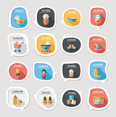 baby bubble speech banner design flat background set, eps10