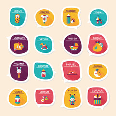 baby bubble speech banner design flat background set, eps10