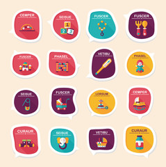 baby bubble speech banner design flat background set, eps10