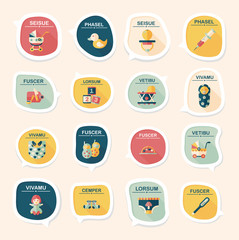 baby bubble speech banner design flat background set, eps10
