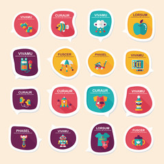 baby bubble speech banner design flat background set, eps10