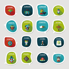 Chinese New Year bubble speech flat banner design flat backgroun