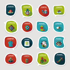 Chinese New Year bubble speech flat banner design flat backgroun