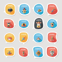 Chinese New Year bubble speech flat banner design flat backgroun