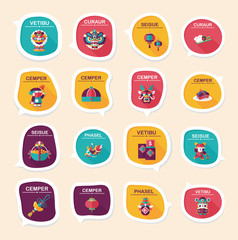 Chinese New Year bubble speech flat banner design flat backgroun