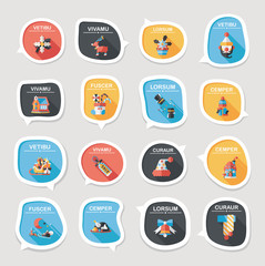 Christmas bubble speech banner design flat background set, eps10