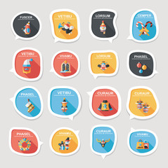 Christmas bubble speech banner design flat background set, eps10