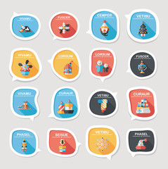 Christmas bubble speech banner design flat background set, eps10