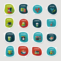 Coffee bubble speech flat banner design flat background set, eps