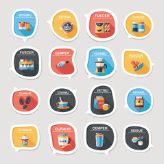 Coffee bubble speech flat banner design flat background set, eps