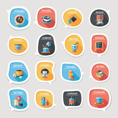 Coffee bubble speech flat banner design flat background set, eps