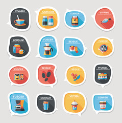 Coffee bubble speech flat banner design flat background set, eps