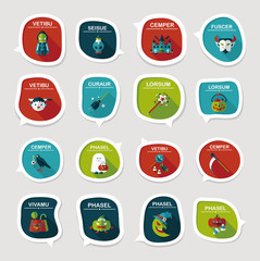 Halloween bubble speech banner design flat background set, eps10