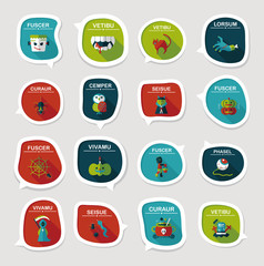 Halloween bubble speech banner design flat background set, eps10
