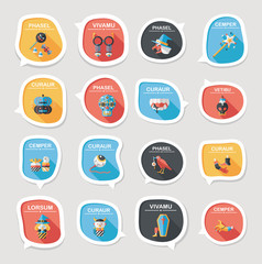 Halloween bubble speech banner design flat background set, eps10