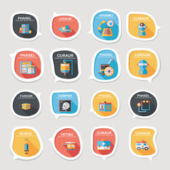 hospital bubble speech banner design flat background set, eps10
