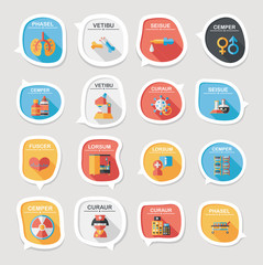 hospital bubble speech banner design flat background set, eps10