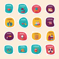 hospital bubble speech banner design flat background set, eps10
