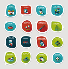Pet bubble speech flat banner design background set, eps10