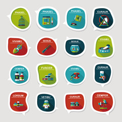 Pet bubble speech flat banner design background set, eps10