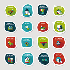 Pet bubble speech flat banner design background set, eps10