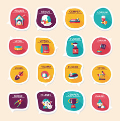 Pet bubble speech flat banner design background set, eps10