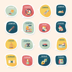 Pet bubble speech flat banner design background set, eps10