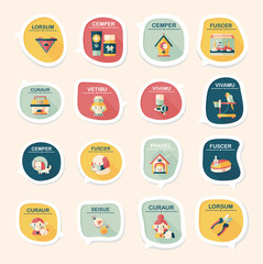 Pet bubble speech flat banner design background set, eps10
