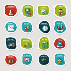 School bubble speech banner design flat background set, eps10