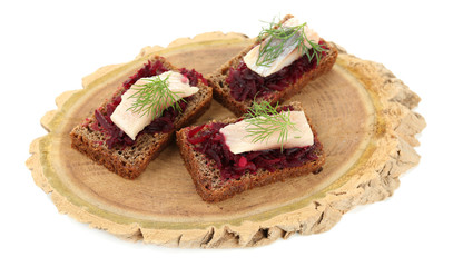Canape herring with beets