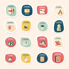 School bubble speech banner design flat background set, eps10