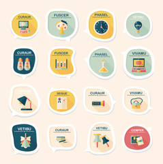 School bubble speech banner design flat background set, eps10