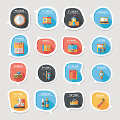 School bubble speech banner design flat background set, eps10