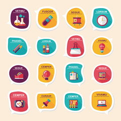 School bubble speech banner design flat background set, eps10