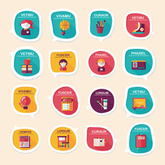 School bubble speech banner design flat background set, eps10