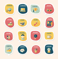 School bubble speech banner design flat background set, eps10