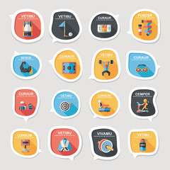 Sport speech bubble flat banner design background set, eps10