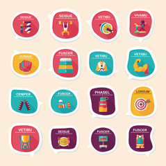 Sport speech bubble flat banner design background set, eps10