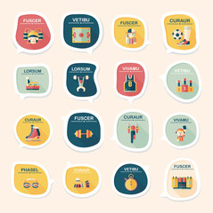 Sport speech bubble flat banner design background set, eps10
