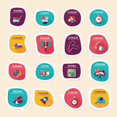 Toy speech bubble banner design flat background set, eps10