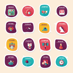 Toy speech bubble banner design flat background set, eps10