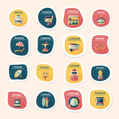 Travel bubble speech banner design flat background set, eps10