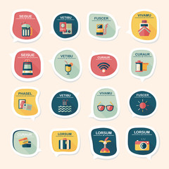 Travel bubble speech banner design flat background set, eps10