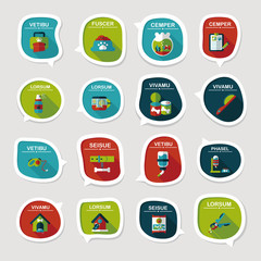 Pet bubble speech flat banner design background set, eps10
